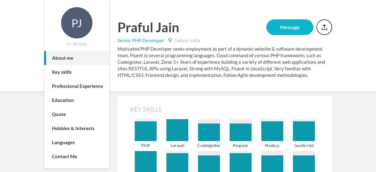 Praful Jain Online Resume Craftmycv