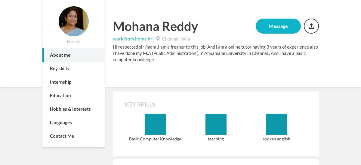 Mohana Reddy Online Resume | CraftmyCV