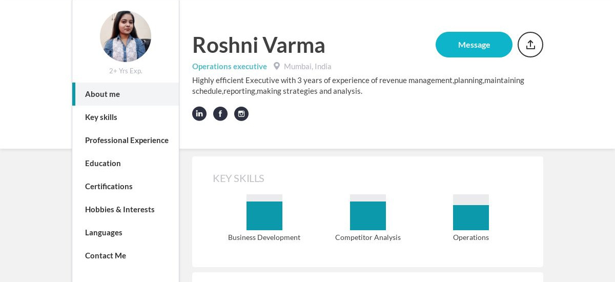 Roshni Varma Online Resume | CraftmyCV