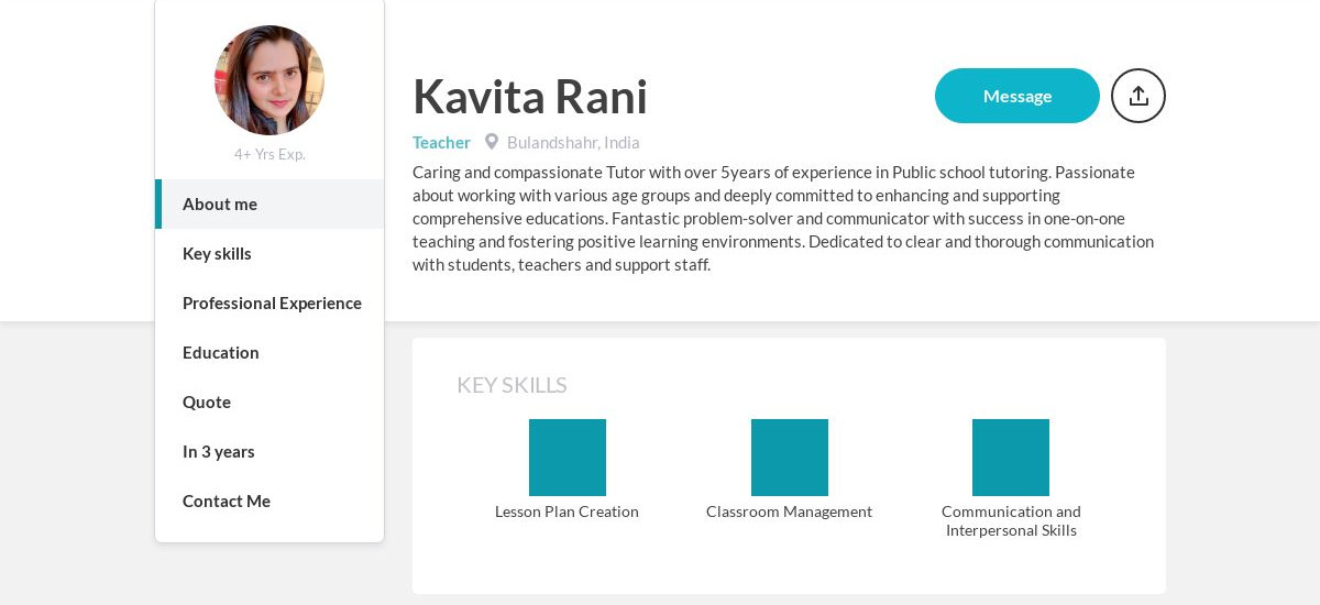 Kavita Rani Online Resume 