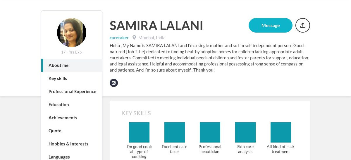 SAMIRA LALANI Online Resume | CraftmyCV