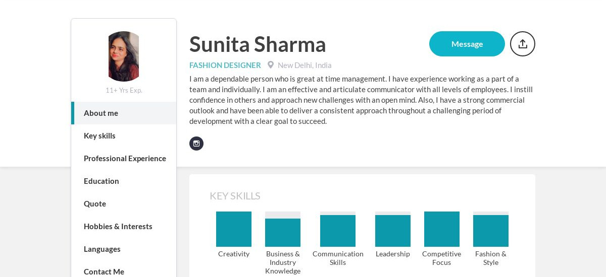 Sunita Sharma Online Resume | CraftmyCV