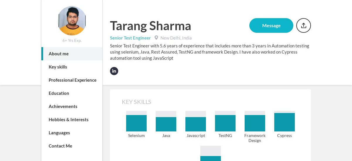 Tarang Sharma Online Resume | CraftmyCV