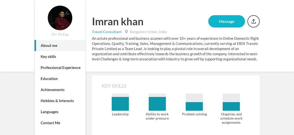 Imran Khan Online Resume | CraftmyCV