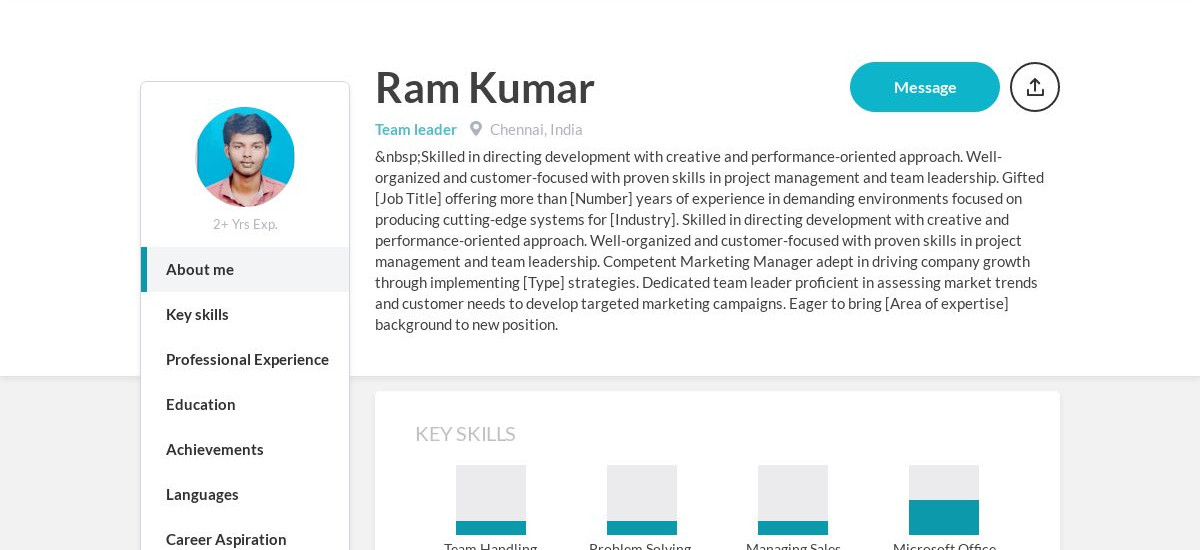 Ram Kumar Online Resume | CraftmyCV