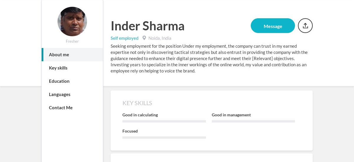 Inder Sharma Online Resume | CraftmyCV