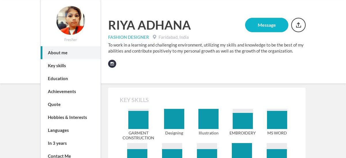 RIYA ADHANA Online Resume | CraftmyCV