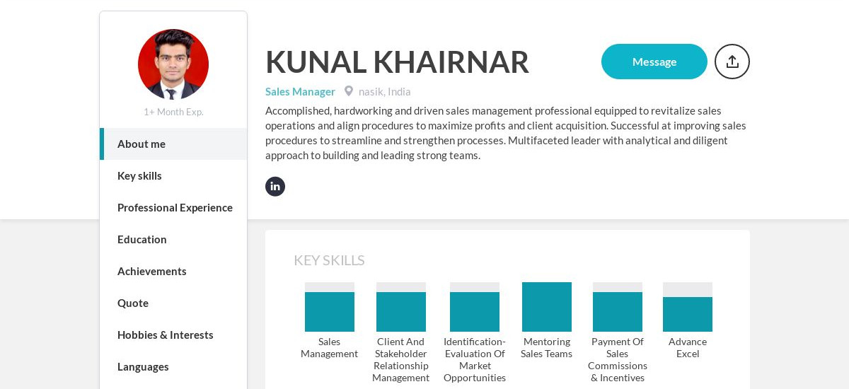 KUNAL KHAIRNAR Online Resume | CraftmyCV