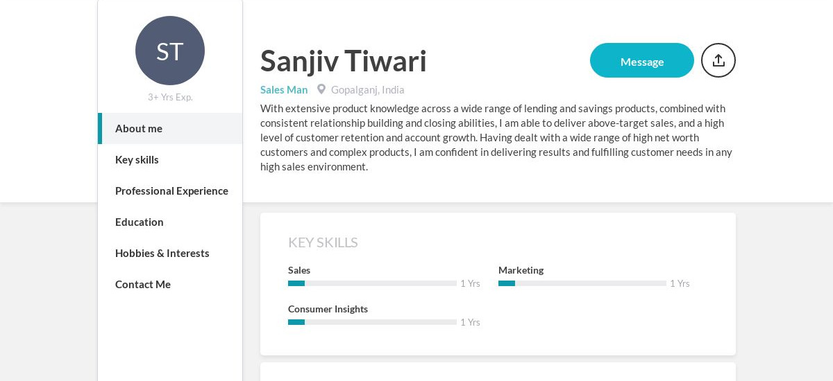 Sanjiv Tiwari Online Resume | CraftmyCV