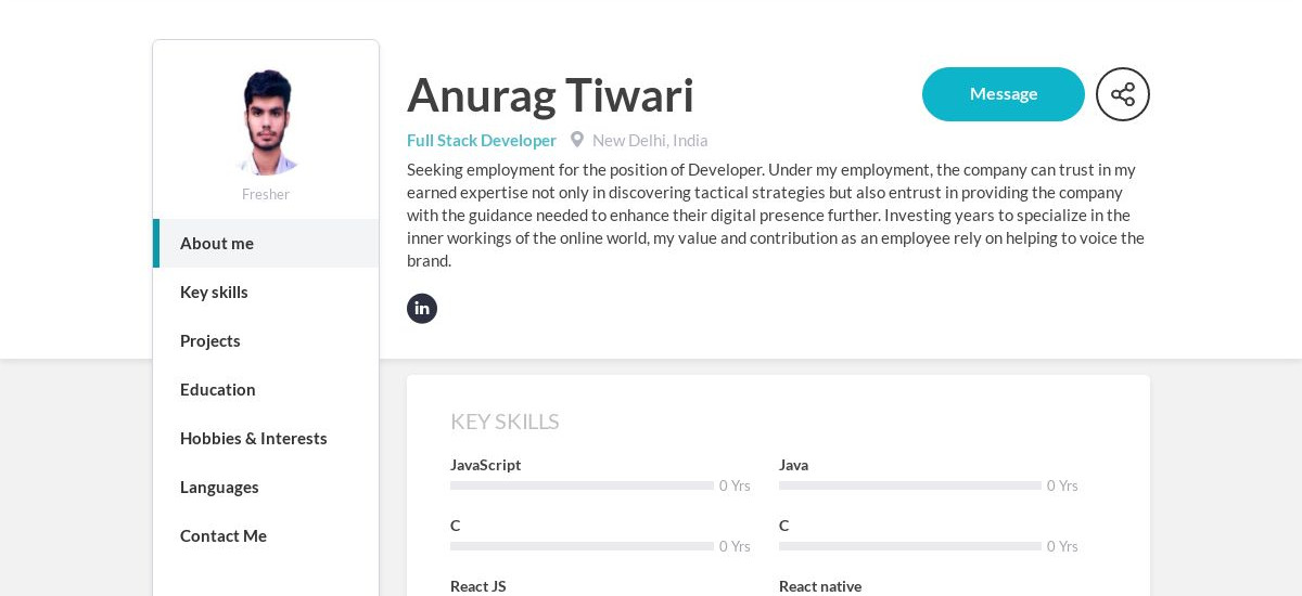 Anurag Tiwari Online Resume | CraftmyCV