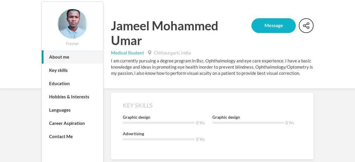 Jameel Mohammed Umar Online Resume | CraftmyCV