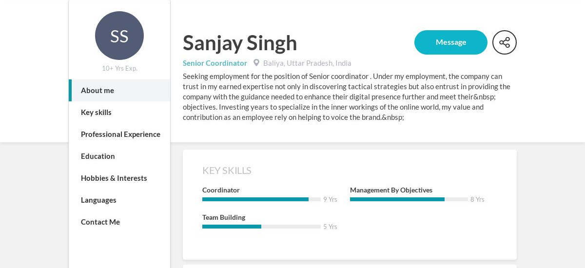 Sanjay Singh Online Resume | CraftmyCV