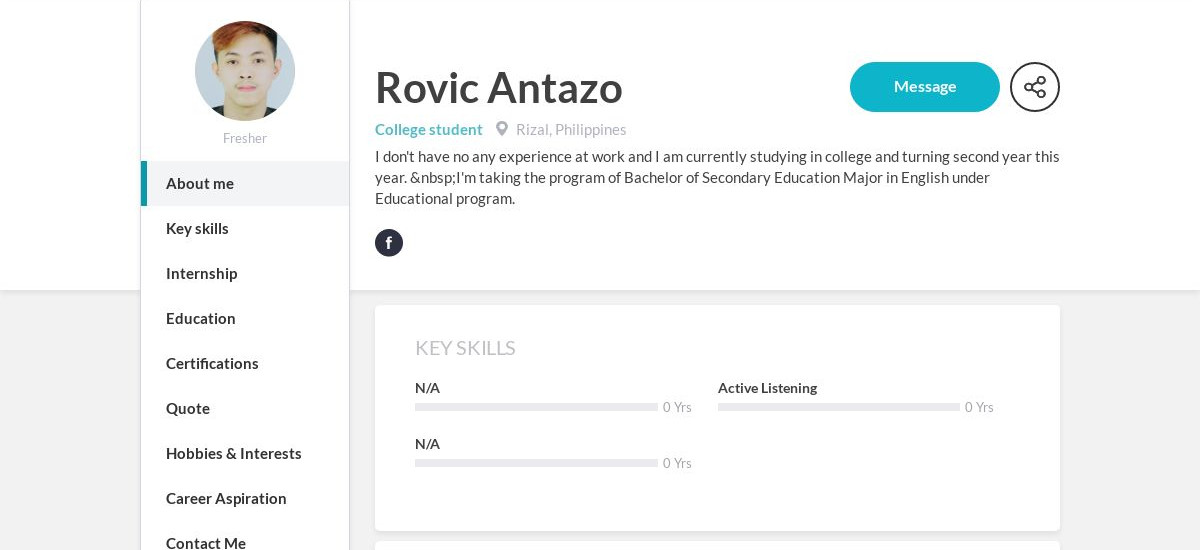 Rovic Antazo Online Resume | CraftmyCV