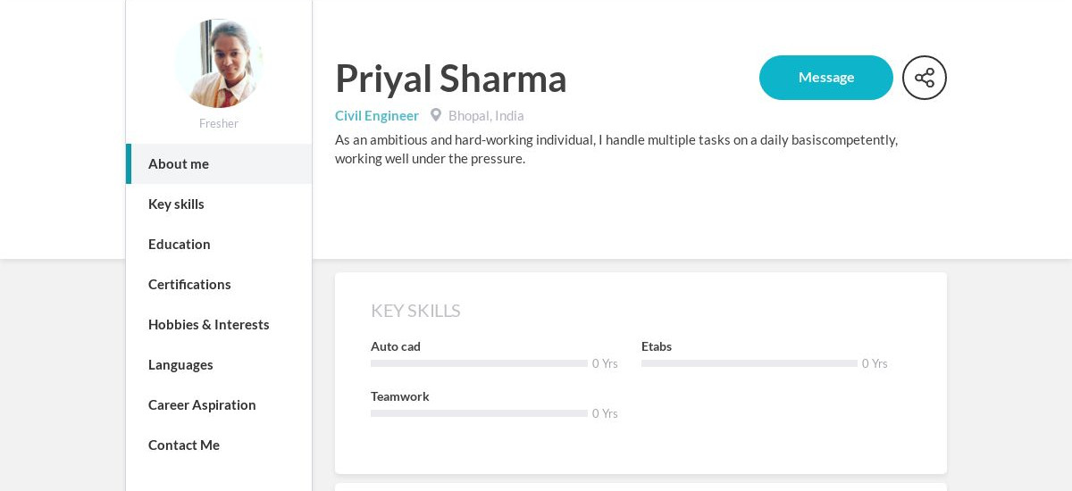 Priyal Sharma Online Resume | CraftmyCV