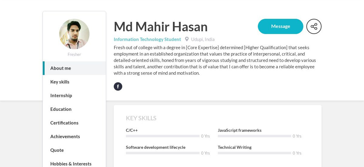 Md Mahir Hasan Online Resume | CraftmyCV