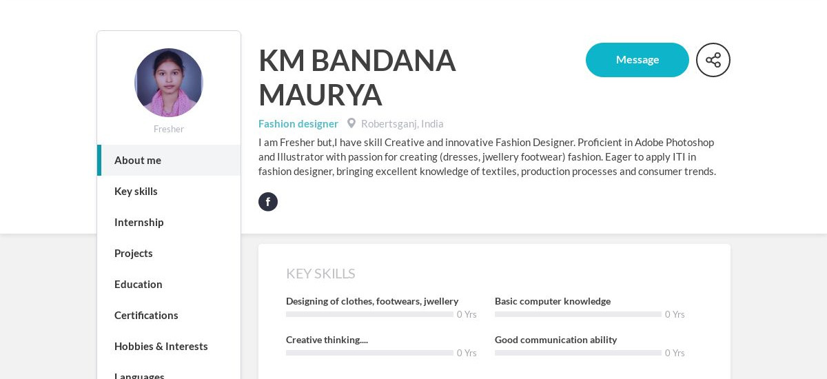 KM BANDANA MAURYA Online Resume | CraftmyCV