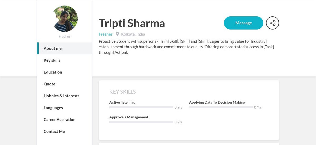 Tripti Sharma Online Resume 