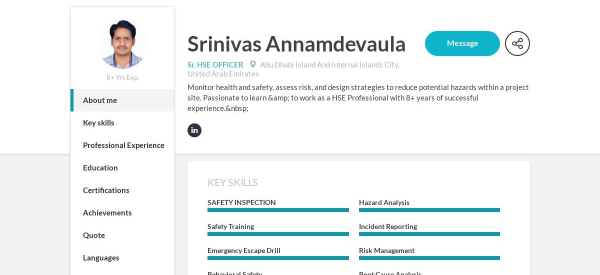 Srinivas Annamdevaula Online Resume | CraftmyCV