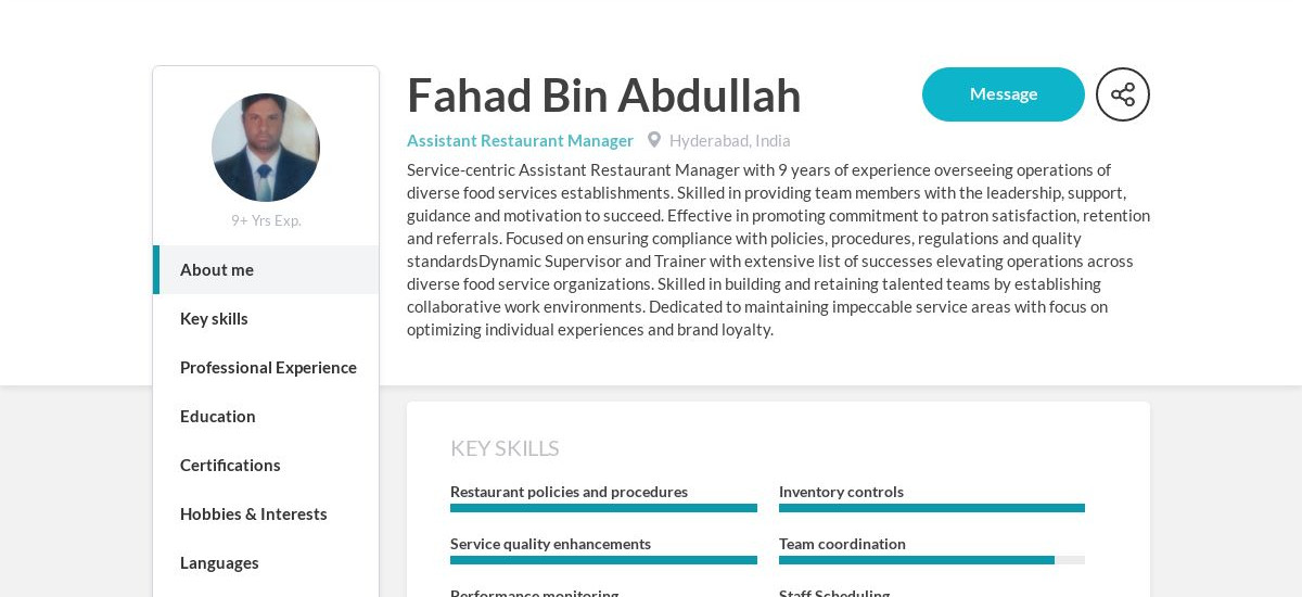 Fahad Bin Abdullah Online Resume | CraftmyCV