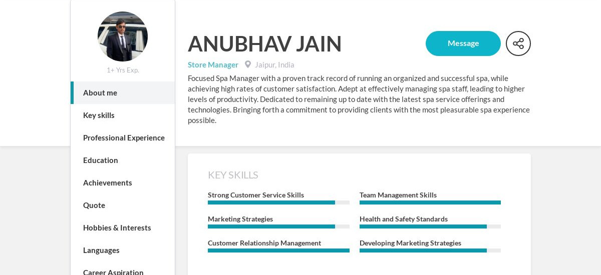 ANUBHAV JAIN Online Resume | CraftmyCV