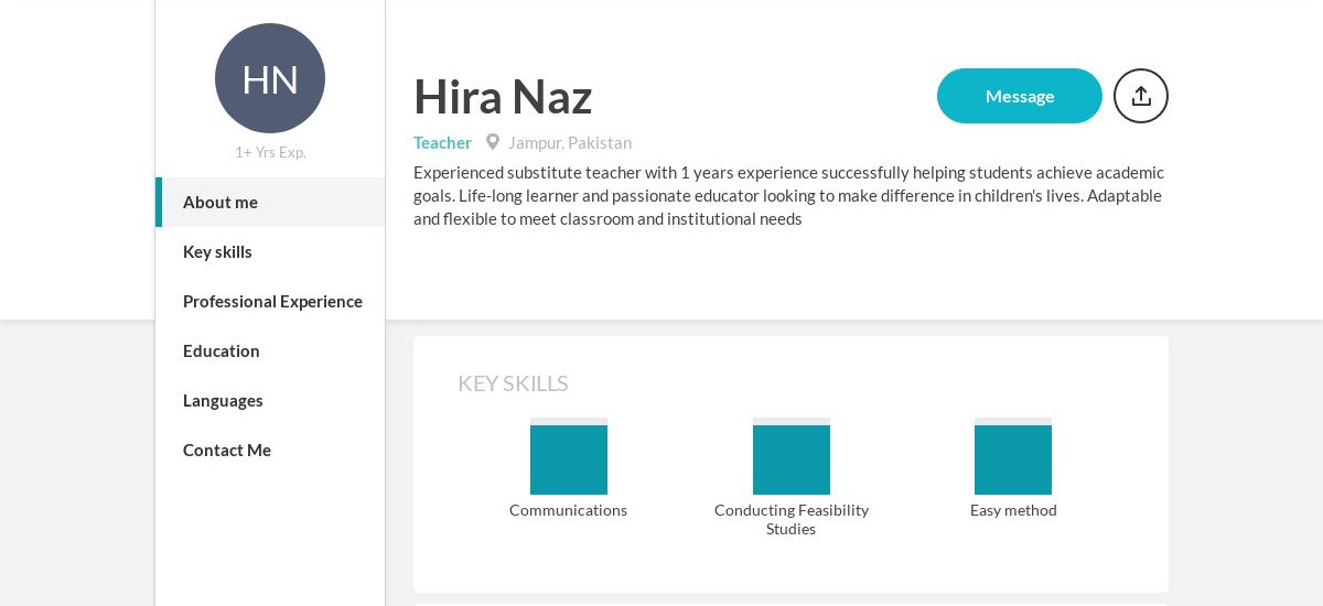 Hira Naz Online Resume | CraftmyCV