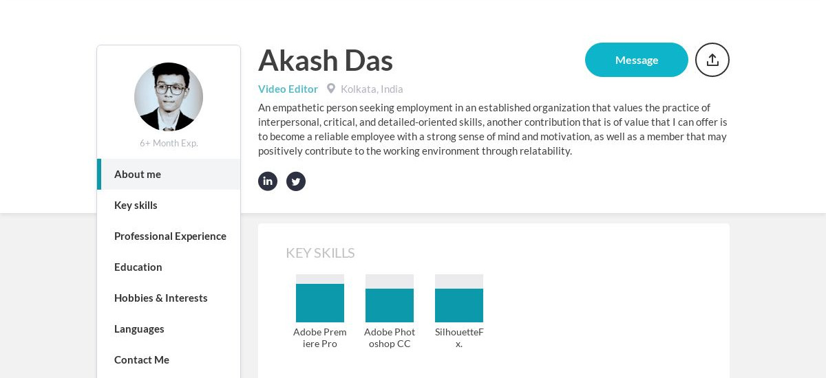 Akash Das Online Resume | CraftmyCV