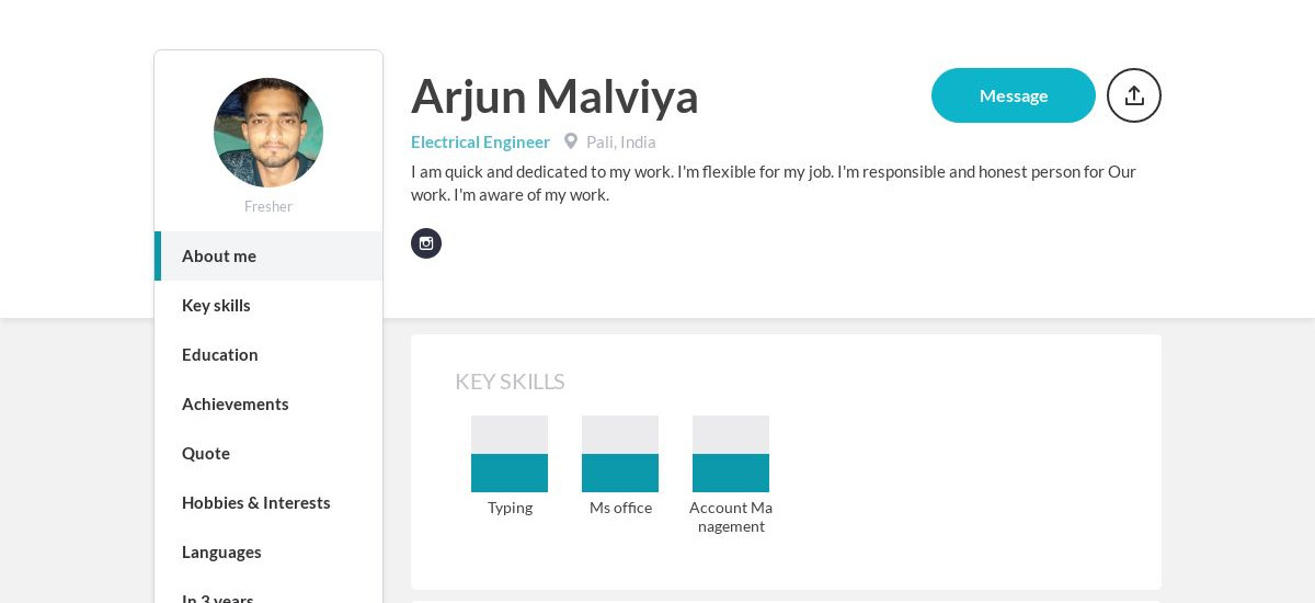 Arjun Malviya Online Resume | CraftmyCV