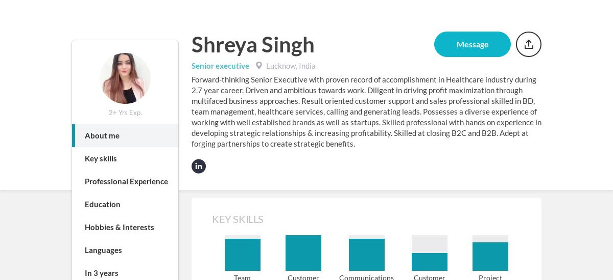 Shreya Singh Online Resume | CraftmyCV