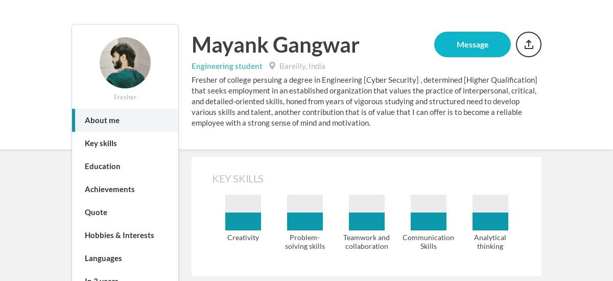 Mayank Gangwar Online Resume | CraftmyCV