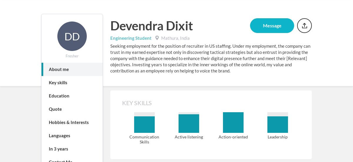 Devendra Dixit Online Resume CraftmyCV