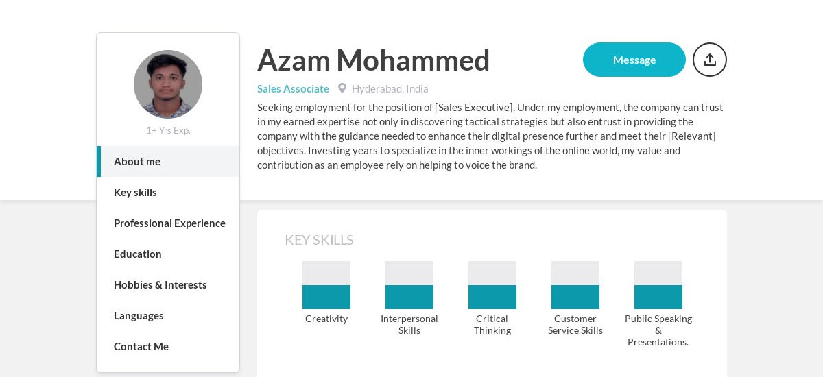 Azam Mohammed Online Resume | CraftmyCV