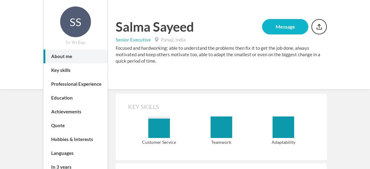 Salma Sayeed Online Resume | CraftmyCV