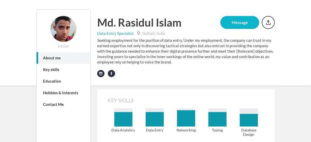 Md. Rasidul Islam Online Resume | CraftmyCV