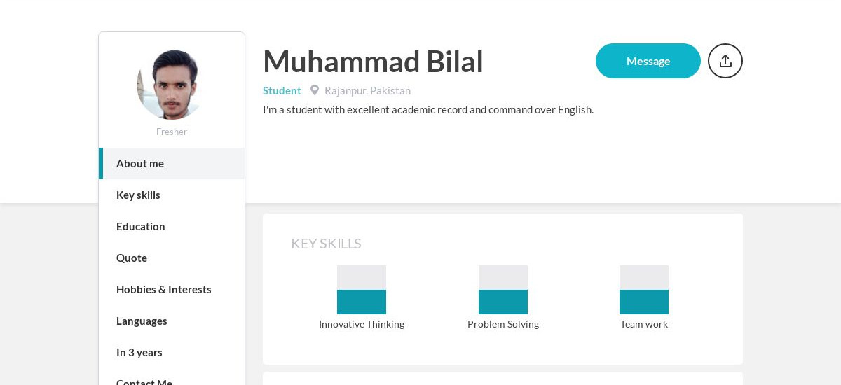 Muhammad Bilal Online Resume | CraftmyCV