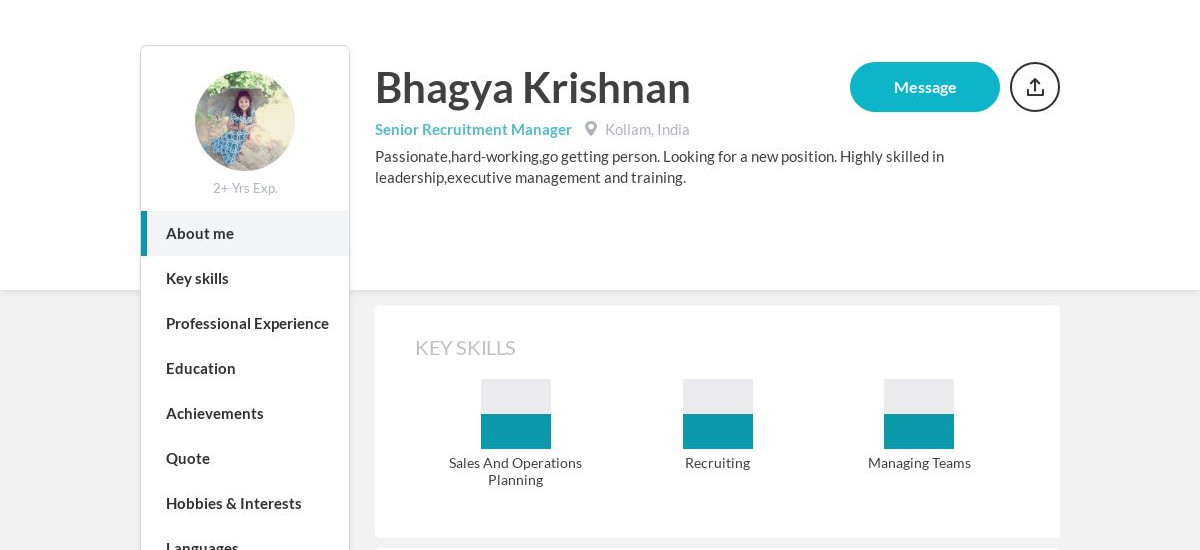 Bhagya Krishnan Online Resume | CraftmyCV