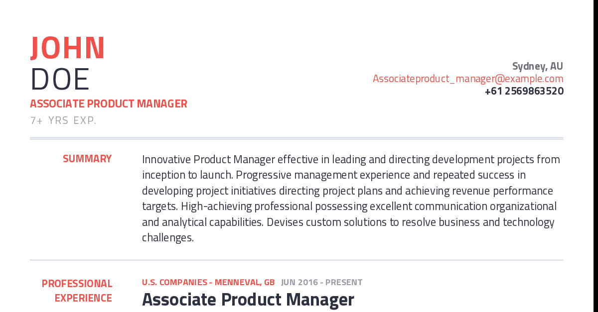 associate product manager