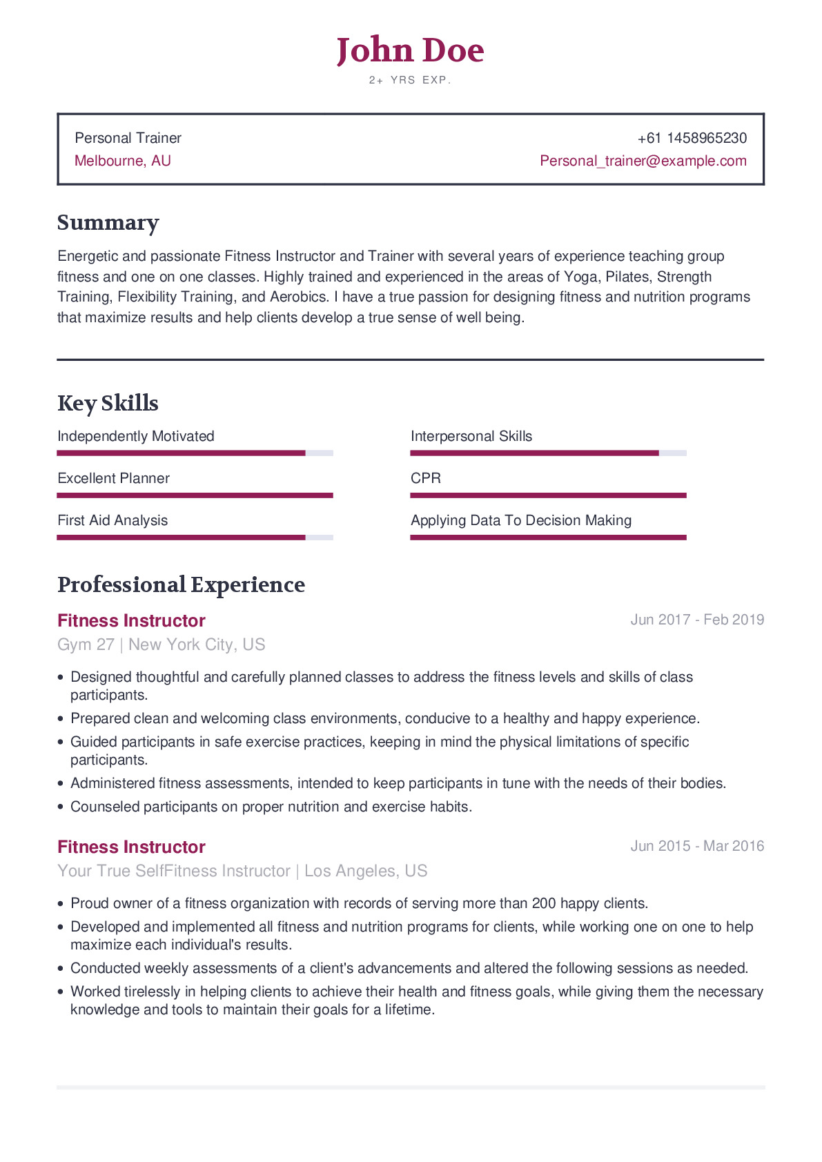 Resume Example