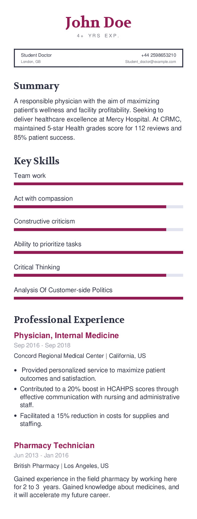 student-doctor-resume-example-with-content-sample-craftmycv